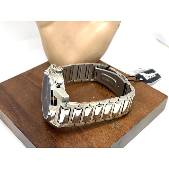 Hugo Boss Men's Watch 1514007 Quartz Chronograph Blue Dial Silver Steel 44mm - Picture 9 of 14